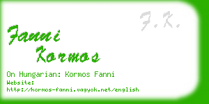 fanni kormos business card